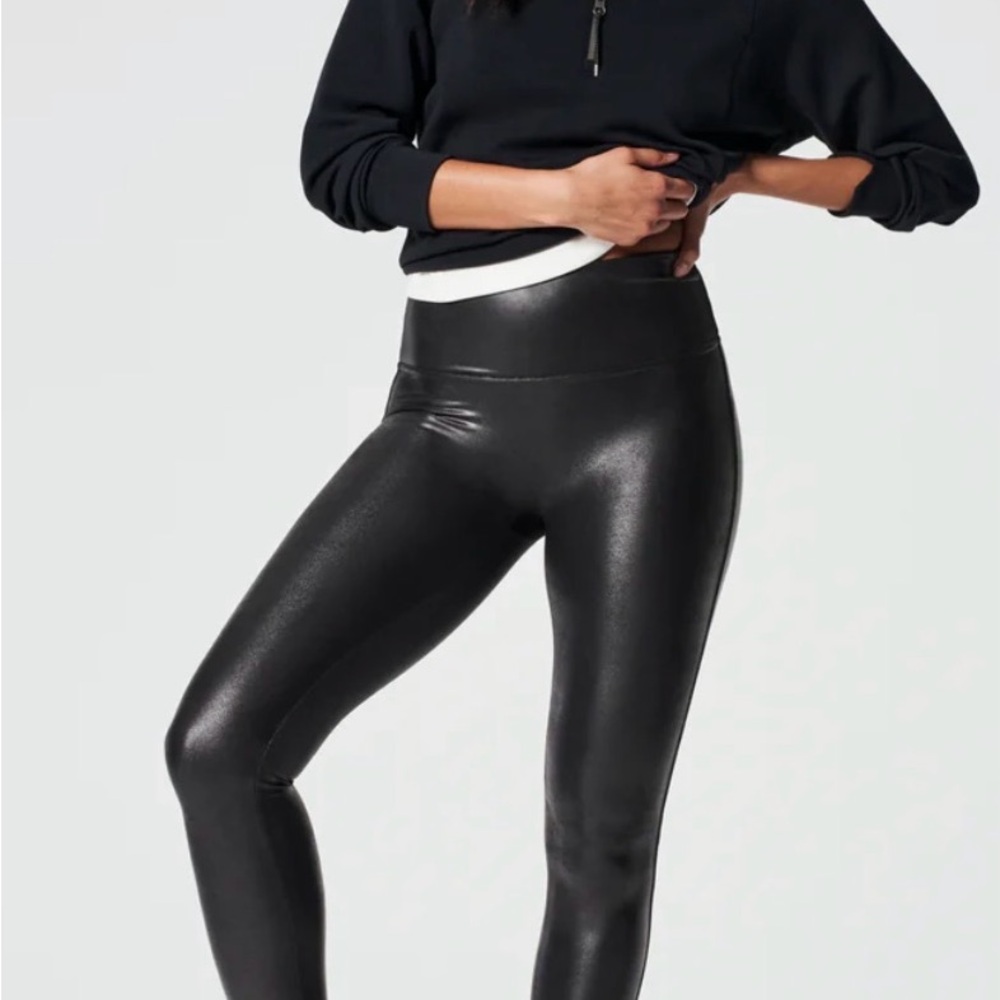 Spanx SPANXshape™ Faux Leather Leggings Petite M